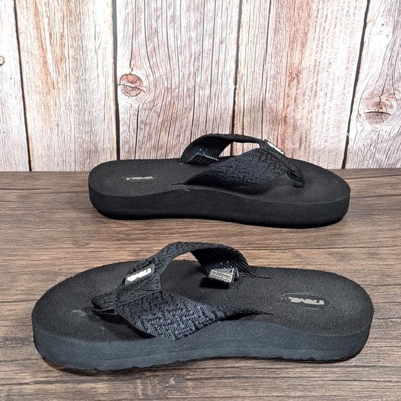 Teva Shoes Teva Black Woven Thong Flip Flop Sandals Womens Size 5